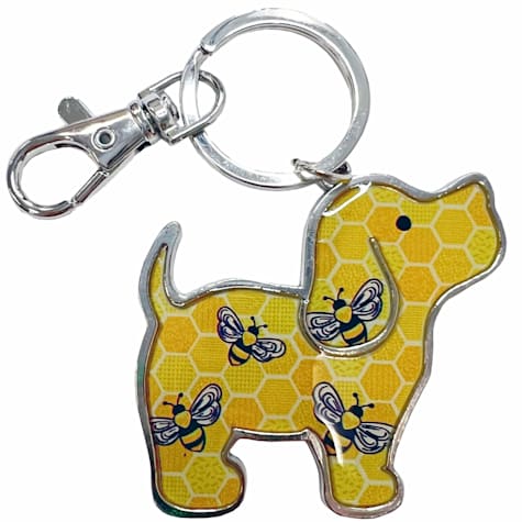 Puppie Love Honey Bee Pup Metal Key Ring