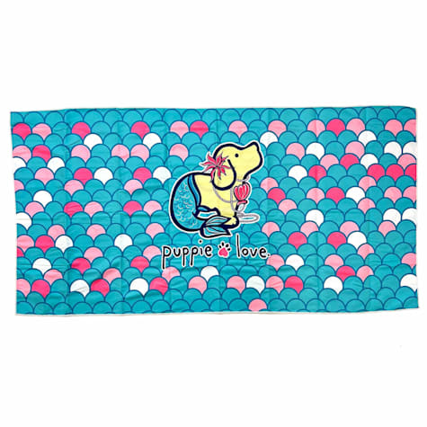 Puppie Love Mermaid Pup Quick Drying Microfiber Beach Towel