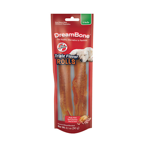 DreamBone Triple Flavor Rolls Rawhide-Free Chews for Dogs