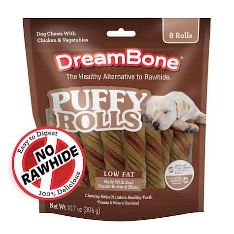 DreamBone Puffy Rolls Rawhide-Free Chews for Dogs