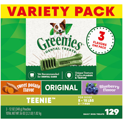 Greenies Natural Dental Care Dog Treats TEENIE Size Variety Pack