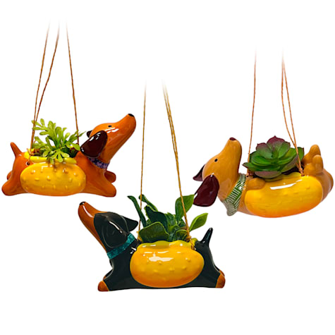 Dachsund Mini Hanging Planters