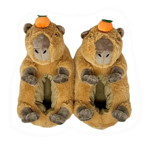 Oooh yeah! Women's Fuzzy Mabel the Capybara Non-Skid Slippers