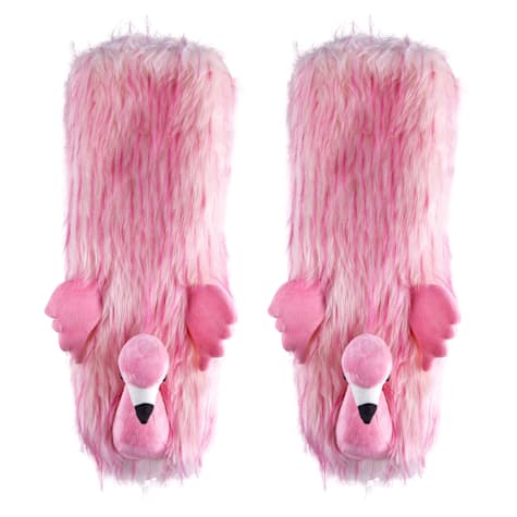 Oooh yeah! Women's Fuzzy Flamingo Time Non-Skid Slipper Socks