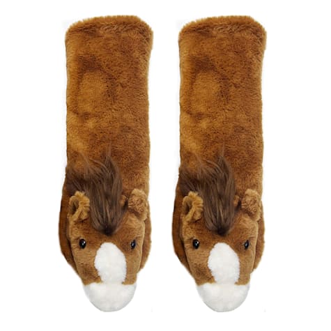 Oooh yeah! Women's Fuzzy Horse Play Non-Skid Slipper Socks