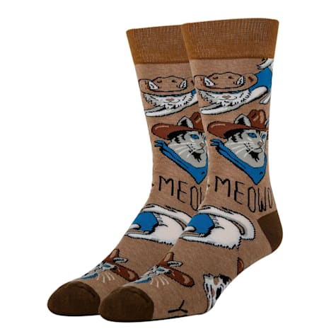 Oooh yeah! Men's Meowdy Funny Crew Socks
