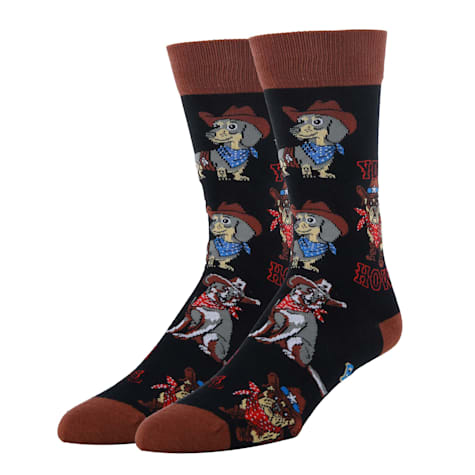 Oooh yeah! Men's Yee Howl Funny Crew Socks