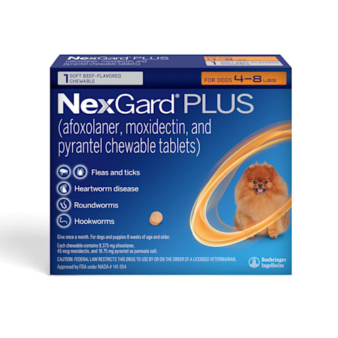 NexGard Plus Chew for Dogs, 4-8lbs.