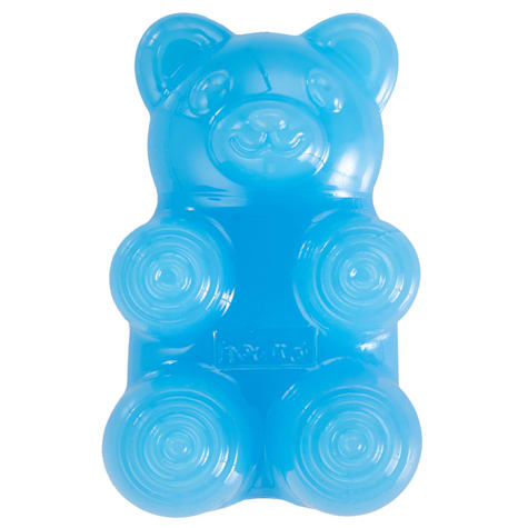 Outward Hound Gummiez Bear 2-in-1 Dental Dog Chew Toy and Dog Treat Stuffer Game Blue Raspberry Scent for Dogs