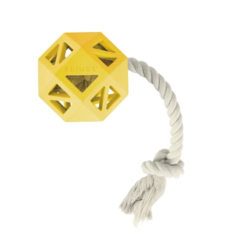 PetShop by Fringe Studio Yellow Pull My Way Rubber Dog Toy