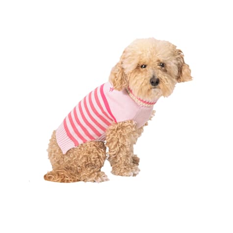 Original Penguin Pink Stripped Turtleneck Sweater for Dogs