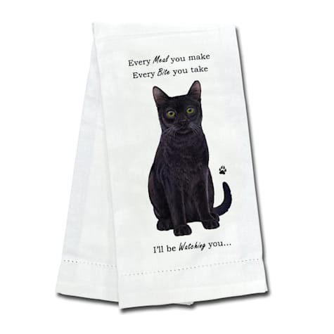 E&S Pets Black Cat Kitchen Towel