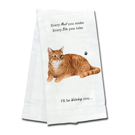E&S Pets Orange Tabby Cat Kitchen Towel