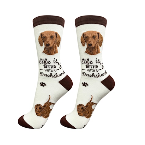 E&S Pets Red Dachsund Socks