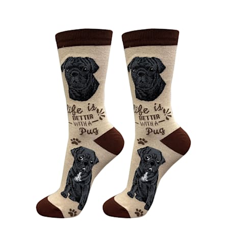 E&S Pets Black Pug Socks