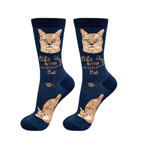 E&S Pets Orange Tabby Cat Socks