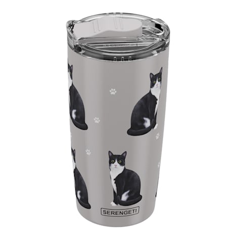 E&S Pets Black & White Cat Serengeti Tumbler