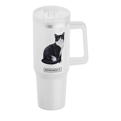 E&S Pets Black & White Cat Ultimate Stainless Steel Mug