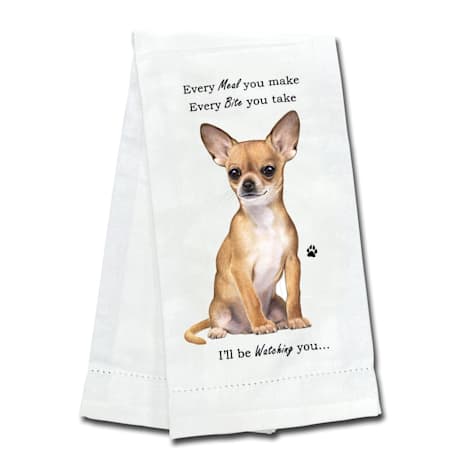 E&S Pets Tan Chihuahua Kitchen Towel