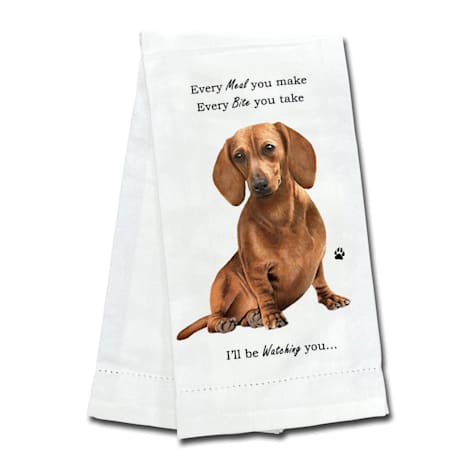 E&S Pets Red Dachshund Kitchen Towel