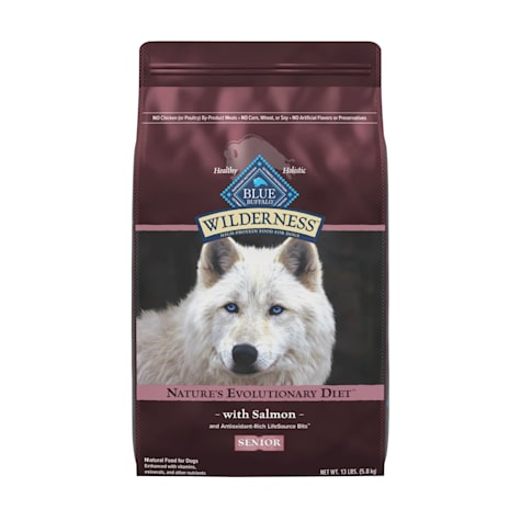 Blue Buffalo Wilderness Salmon Recipe High-Protein Natural Dry Food for Senior Dogs