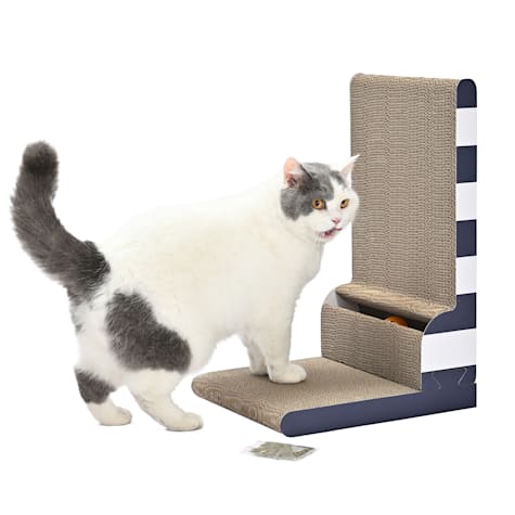 Max & Marlow L Shap Cat Scratcher with Ball Track