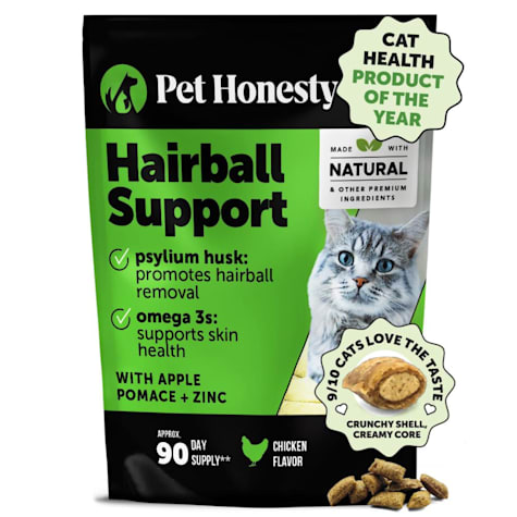Pet Honesty Hairball Support Crunchy & Creamy Chicken Chews for Cats