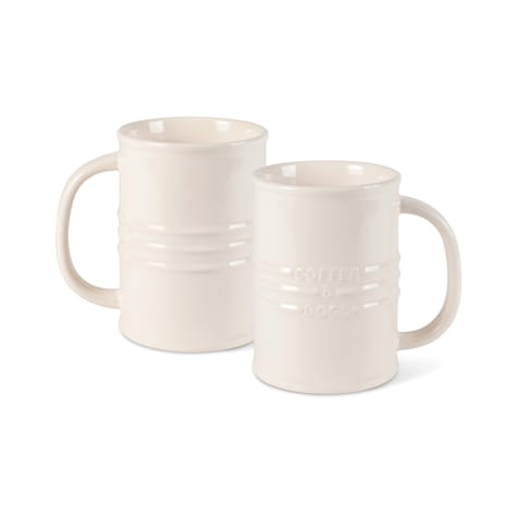 PetShop by Fringe Studio Coffee & Dogs Ivory Sculpted Stoneware Mug