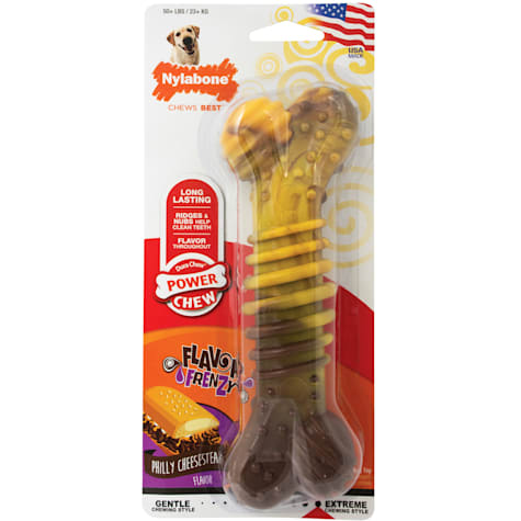 Nylabone Philly Cheesesteak Power Chew Dental Bone Dog Toy