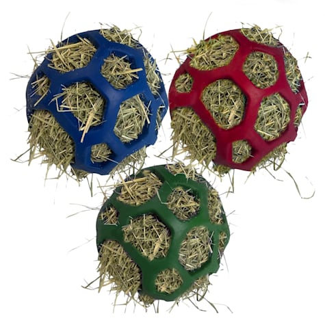 Piggy Poo and Crew Hay Stuffed Foraging Balls for Bunnies Rabbits Guinea Pigs Tortoises or Other Pets