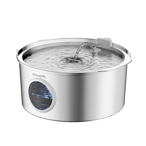 PawsPik Ultra-Quiet Large Stainless Steel Dog Water Fountain