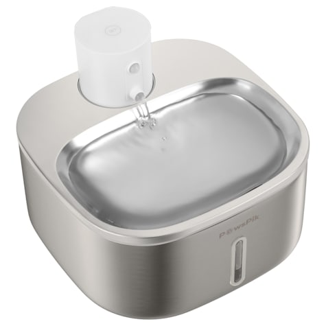 PawsPik BOSS-01 Stainless Steel Rechargeable Battery Operated Cat & Small Dog Water Fountain