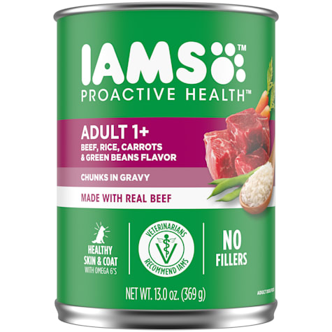 Iams ProActive Health Chunks in Gravy, Beef, Rice, Carrots & Green Bean Flavors Adult Wet Dog Food
