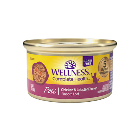 Wellness Complete Health Natural Grain Free Wet Cat Food,Chicken & Lobster Pate
