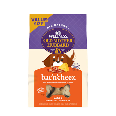 Old Mother Hubbard by Wellness Classic Bac'N'Cheez Natural Large Oven-Baked Biscuits Dog Treats