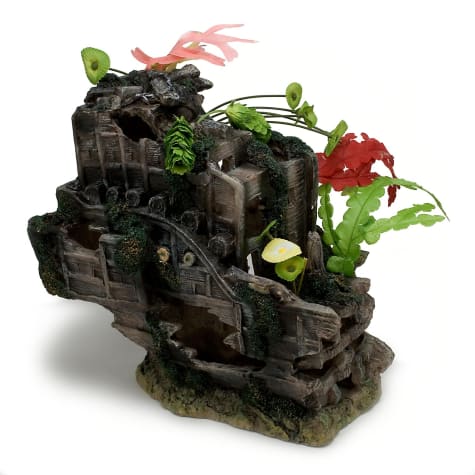 Penn Plax Sunken Gardens Shipwreck Stern Aquarium Decor Petco