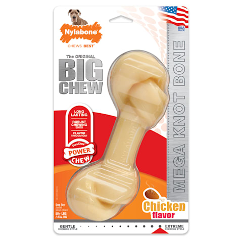 Nylabone Power Chew Knot Bone BIG Dog Chew Toy Chicken X-Large/Souper - 50+ lbs.