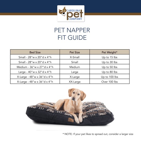 pet bed sizes