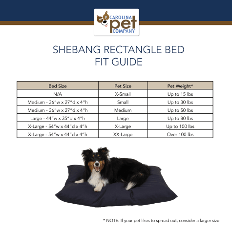 pet bed sizes