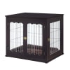 UniPaws Wooden Wire Espresso Dog Kennel with Pet Bed