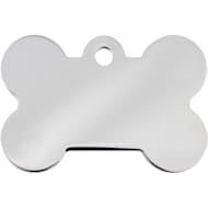 Quick-Tag Chrome Bone Personalized Engraved Pet ID Tag, Small
