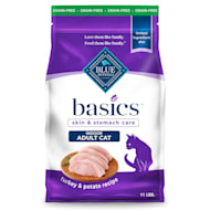Blue Buffalo Basics Skin & Stomach Care, Limited Ingredient Diet for Indoor Cats, Turkey & Potato Dry Cat Food