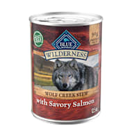 Blue Buffalo Wilderness Hearty Salmon Stew in Gravy, Wolf Creek Stew High Protein Natural Wet Dog Food