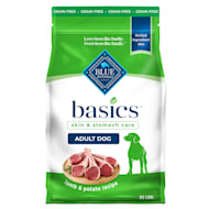 Blue Buffalo Basics Skin & Stomach Care, Limited Ingredient, Lamb & Potato Recipe for Adult Grain-Free Dry Dog Food