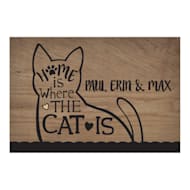 Custom Personalization Solutions Home Is Where The Cat Is Personalized Doormat