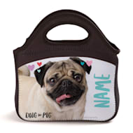 Custom Personalization Solutions Doug The Pug Hearts Personalized Lunch Bag Tote