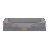 TailZzz Snuggle 2-in-1 Cool Gel Foam with Bumper Anti-Slip Bolster Pet Mattress Bed