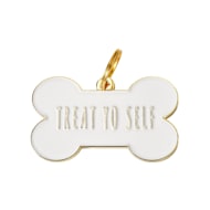 Two Tails Pet Company White Treat Yo Self Pet ID Tag