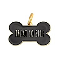 Two Tails Pet Company Black Treat Yo Self Pet ID Tag