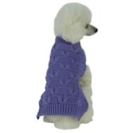 Pet Life Butterfly Stitched Heavy Cable Knitted Fashion Turtle Neck Dog Sweater